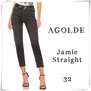 AGOLDE Jamie Straight Jeans in Void Black Style#A077-842